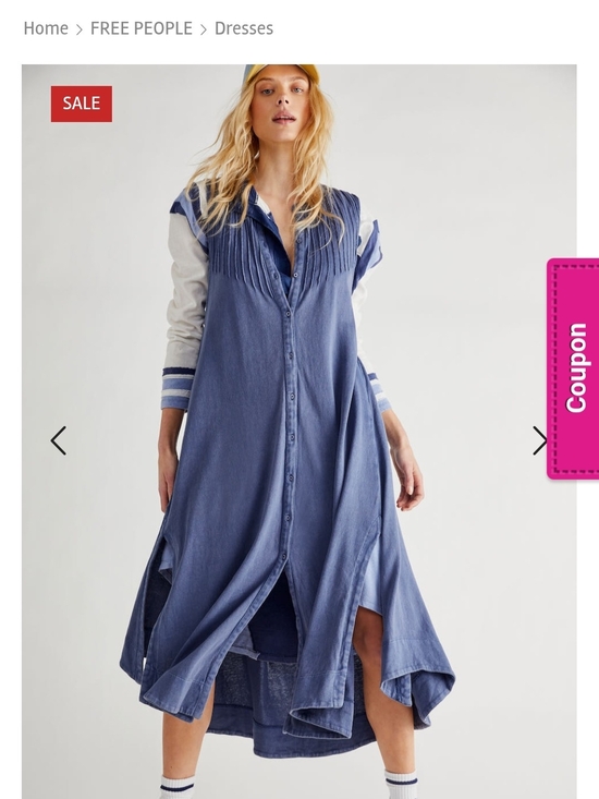 Free People Dresses & Skirts - Free People Beige Button-Front Midi Shirt Dress